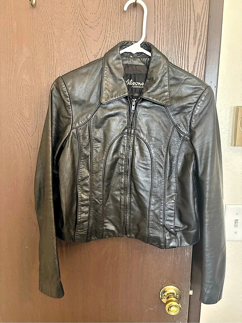 Wilson Leather Jacket Black Size 14